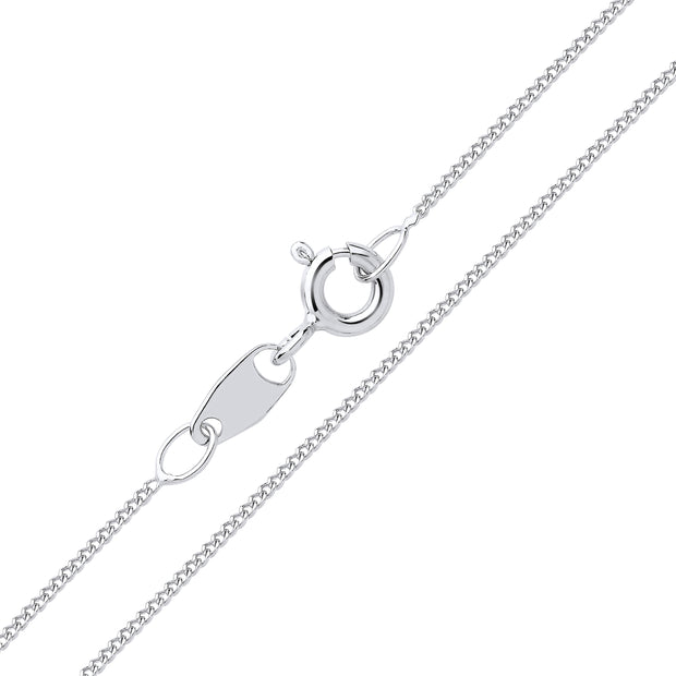 ETERNAL MOMENTS 18ct White Gold Diamond Cut Curb Chain