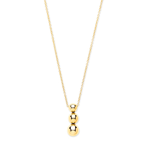 9ct Gold Three Ball Drop Necklace