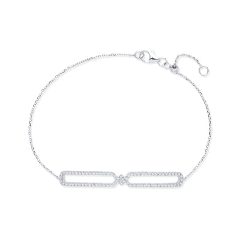 9ct White Gold Diamond Bracelet