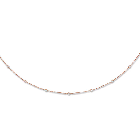 9ct Rose Gold Diamond Chain