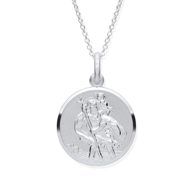 Silver Double Sided St Christopher Pendant. 20mm