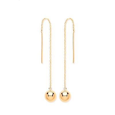 9ct Gold Drop Ball Earrings