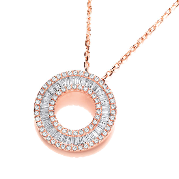 J-Jaz Rose Gold plated Sterling Silver circle necklace.