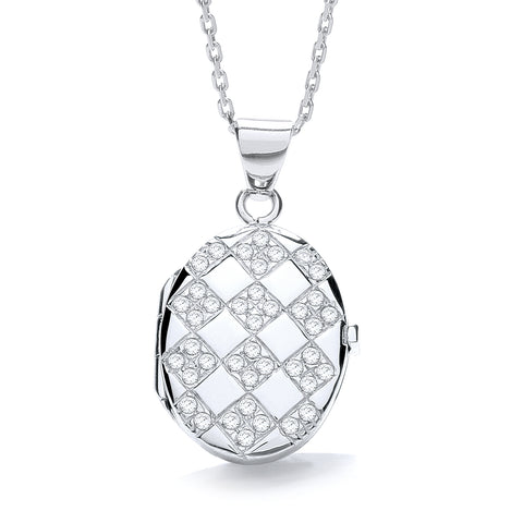 J-Jaz Emily Sterling Silver Oval Locket