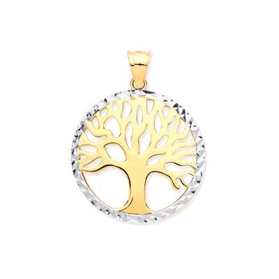 9ct Gold Two Tone Tree of Life Pendant