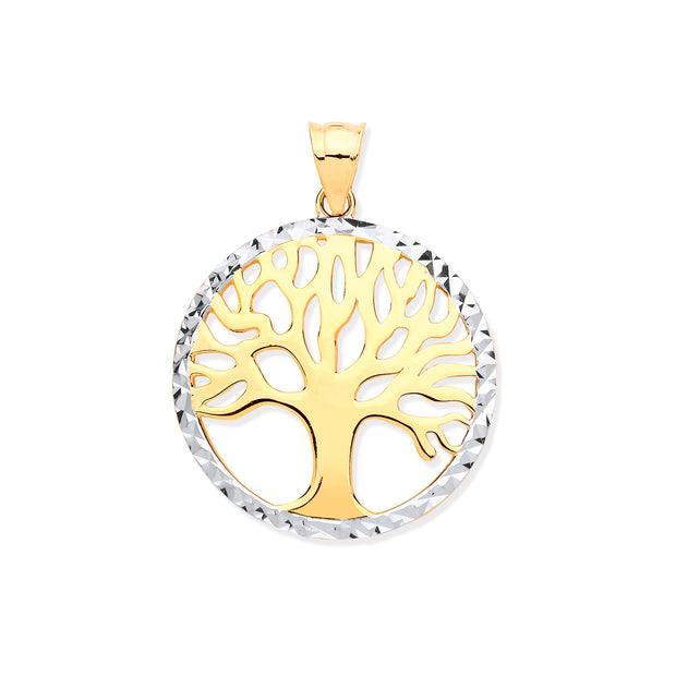 9ct Gold Two Tone Tree of Life Pendant